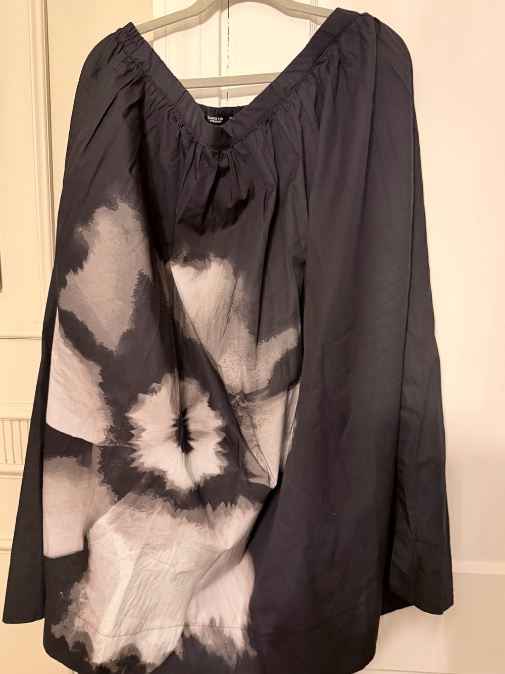 Simply Vera Vera Wang Black and White Tie-Dye A-Line Skirt